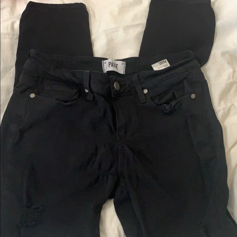 Paige black skinny jeans size 28
